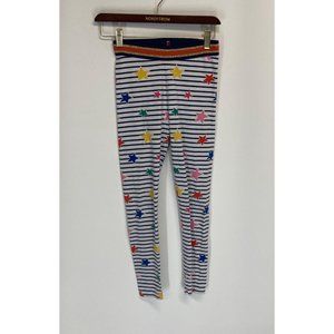 Mini Boden white striped star print pull on pant 11-12